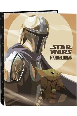 Safta The Mandalorian This is The Way – Folder with 4 Rings, Ideal for Children of Different Ages, Comfortable and Versatile, Quality and Resistance, 26.5 x 33 cm, Black