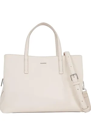 Calvin Klein Women Tote Bag Medium, Off-White (Crystal Gray), One Size