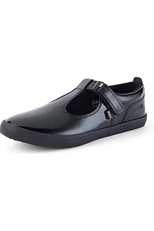 Kickers Girls Kariko T-vel Leather School Shoes, , 4 UK