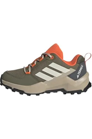 adidas Terrex AX4R Hiking Shoes, Olive Strata/Wonder White/Orange, 6 UK