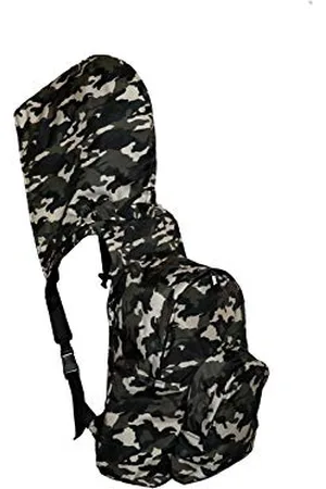 Morikukko Unisex-Adult Hooded Backpack Kool Camouflage Black Backpack