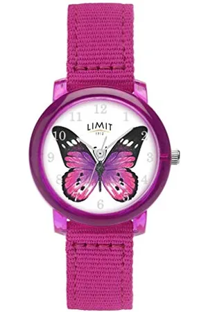 Limit Kids Analogue Butterfly Watch with Canvas Strap.