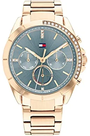 Tommy Hilfiger Analogue Multifunction Quartz Watch for Women with Carnation Gold Colored Stainless Steel Bracelet - 1782386