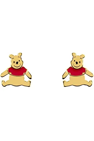 Disney Winnie The Pooh Sterling Silver Gold Plated Earrings E906415YL