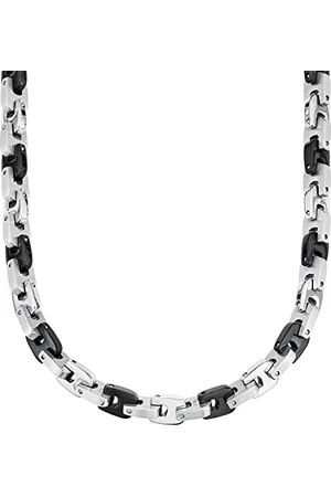 QS by s.Oliver Necklace Men Sets, 48+2,5 cm, Black, Comes in jewelry gift box, 2026008