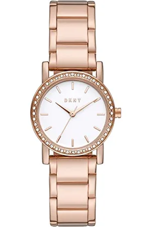 DKNY Watch for Women, Three Hand movement, 29mm Rose Gold Alloy case with a Stainless Steel strap, NY9205