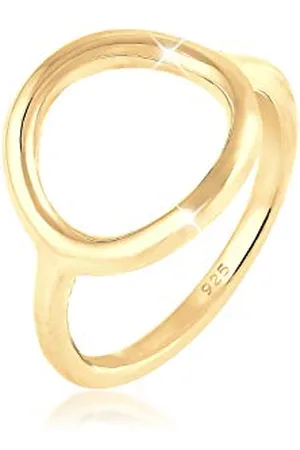 Elli Ring Ladies Circle Round Geo Statement in 925 Sterling Silver