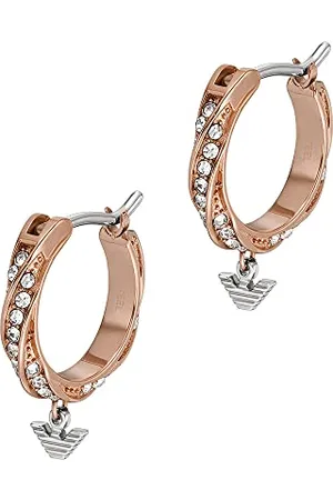 Emporio Armani Earrings for Women Sentimental Logo, Length: 15MM, Width: 2.9MM, Height: 15MM 2-Tone Stainless Steel Earrings, EGS3006221