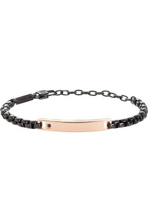 Breil Tag and Cross bracelet made of steel for men, Eine Grösse, Stainless Steel, Cubic Zirconia