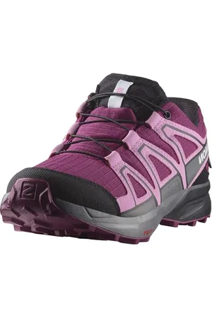 Salomon Speedcross Clima Waterproof Unisex Kids Hiking and Running Shoes, Precise fit, Grip, and Practical Comfort, Plum Caspia, 2