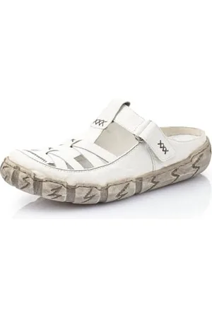 Rieker Women Loafers L0396, Ladies Slippers,Slip-on Shoes,Leisure Shoes,Open wrap-up,White (Weiss / 80),39 EU / 6 UK