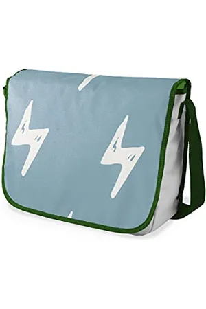 Bonamaison Digitally Printed Messenger School Bag with Khaki Strap for Students, Cross Body Bag, Courier Bag, Shoulder Bag for School, Back to School, Size: 29x36 Cm