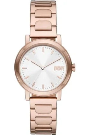 DKNY Watch for Women Soho D, Three Hand movement, 34mm Rose Gold Stainless Steel case with a Stainless Steel strap, NY6622
