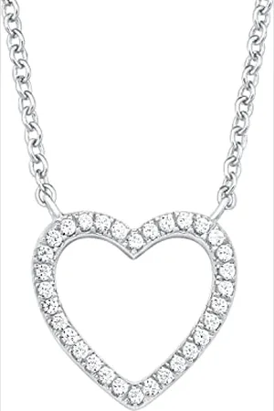QS by s.Oliver Necklace with pendant 925 Sterling woman necklace, with zirconia synth., 40+5 cm, , heart, comes in jewelry gift box