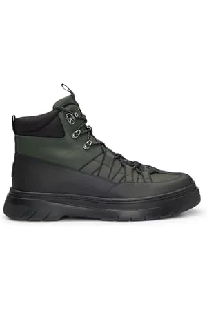 HUGO BOSS Mens Urian hito Leather boots with textile trims Size 6