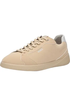 HUGO BOSS Mens Riven Tenn Logo-Detail Trainers in Faux Leather Size 11
