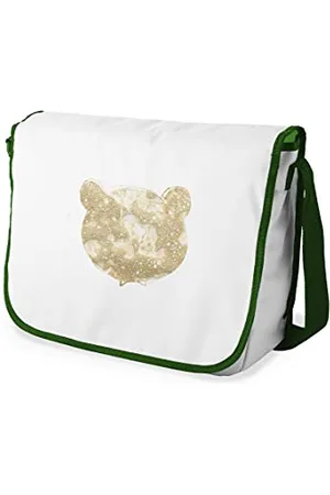 Bonamaison Digitally Printed Messenger School Bag with Khaki Strap for Students, Cross Body Bag, Courier Bag, Shoulder Bag for School, Back to School, Size: 29x36 cm