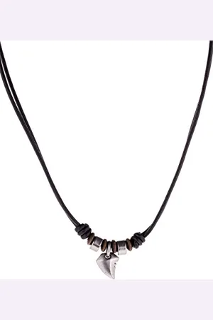 Fossil Necklace for Men Vintage Casual, Measurements: Length: 42 cm + 5 cm Leather Necklace, JF85832040