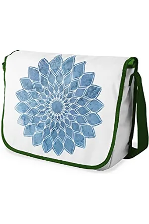 Bonamaison Digitally Printed Messenger School Bag with Khaki Strap for Students, Cross Body Bag, Courier Bag, Shoulder Bag for School, Back to School, Size: 29x36 Cm