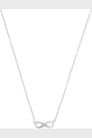 QS by s.Oliver Necklace with pendant 925 Sterling woman necklace, with zirconia synth., 40+5 cm, , Infinity, comes in jewelry gift box