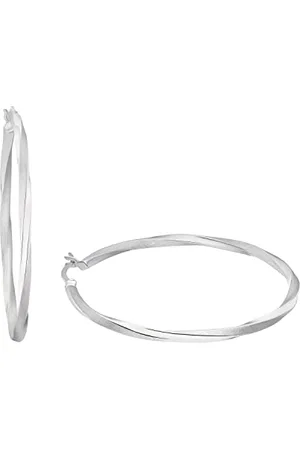 Amor Creoles 925 Sterling Ladies Earrings, 4 cm, , Comes in Jewelry Gift Box, 9277858