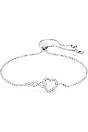 Swarovski Womens Bangle, Crystals, Rhodium Plated, Zirconia / White, Medium