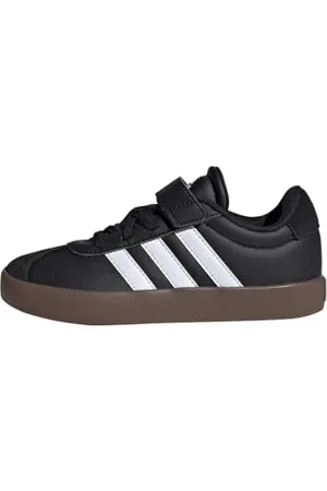 adidas VL Court 3.0 Hook and Loop Shoes Kids, Core Black/Cloud White/Core Black, 2 UK