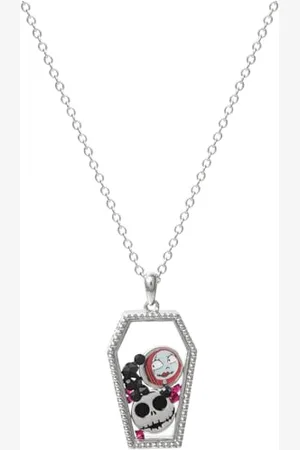 Disney Nightmare Before Christmas Red and black Silver plated Floating Stone Necklace CF01113RRML-Q