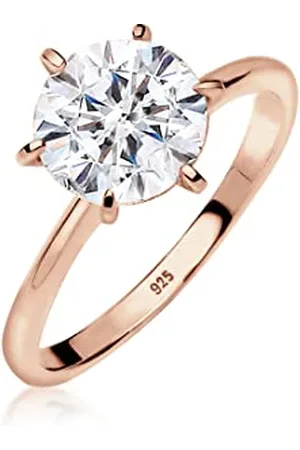 Elli Ring Ladies Engagement with Crystals in 925 Sterling Silver