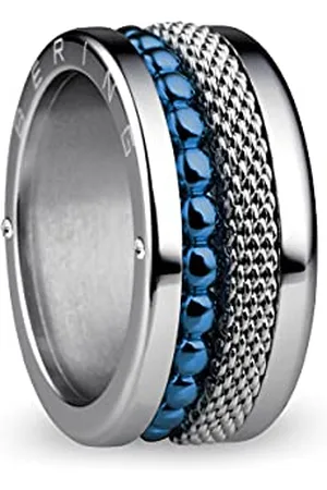 Bering Exchangeable Ring Combination for Women in Silver and Blue with the Distinctive Twist and Change System, Mississippi