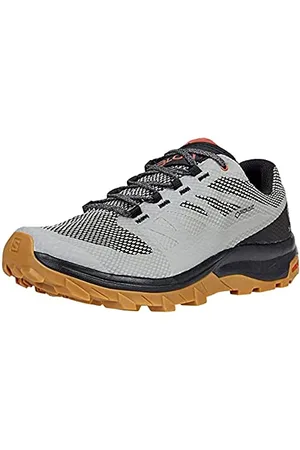 Salomon Outline GTX Hiking Waterproof Shoes For Men, Grey (Frost Gray/Black/Burnt Brick), 7.5