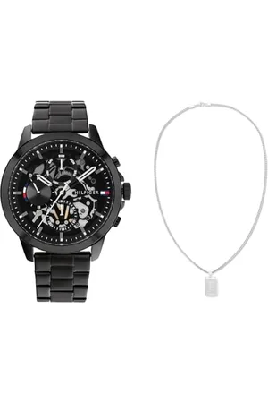 Tommy Hilfiger Analogue Multifunction Quartz Watch for Men with Black Stainless Steel Bracelet - 1710478 Jewelry Men