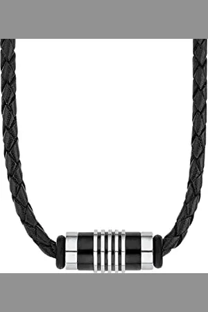 QS by s.Oliver Necklace Stainless Steel Leather Men