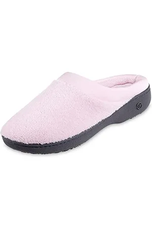 Isotoner Womens Microterry Hoodback W/Satin Trim Pink Size: 6.5-7