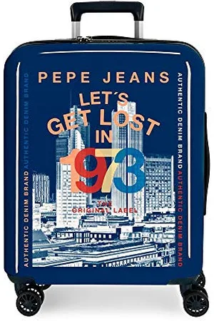 Pepe Jeans Leven Blue Cabin Suitcase 40 x 55 x 20 cm Rigid ABS TSA Lock 38.4 Litre 2.9 kg 4 Double Wheels Hand Luggage