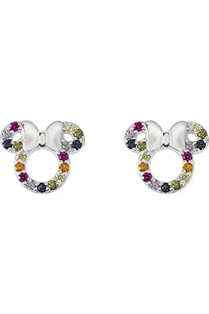 Disney Minnie Mouse Sterling Silver Rainbow CZ Stone Set Stud Earrings E906445RZML.PH