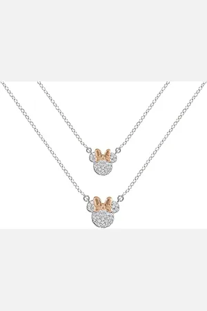 Disney Minnie Mouse Two Tone Plated CZ Stone Set Mother & Daughter Necklace Set SF00486TZWL.PH
