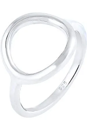 Elli Ring Ladies Circle Round Geo Statement in 925 Sterling Silver