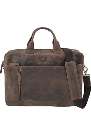 Pride and Soul RAILY 47158 Laptop Bag for 15 Inch Laptops Genuine Leather Shoulder Bag for Office and Leisure Approx. 28 x 41 x 9.5 cm , , ca. 28 x 41 x 9,5 cm, RAILY Laptop Bag