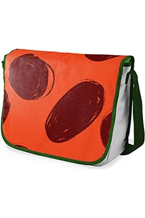 Bonamaison Digitally Printed Messenger School Bag with Khaki Strap for Students, Cross Body Bag, Courier Bag, Shoulder Bag for School, Back to School, Size: 29x36 cm