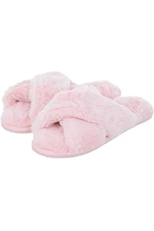 Autumn Faith Ladies Faux Fur Mule Slippers Crossover Style Upper Sliders Hard Sole 8 UK