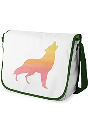 Bonamaison Digitally Printed Messenger School Bag with Khaki Strap for Students, Cross Body Bag, Courier Bag, Shoulder Bag for School, Back to School, Size: 29x36 Cm