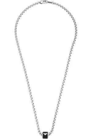 Emporio Armani Necklace for Men Essential, Length: 525mm, Height: 10mm, Width: 11mm Silver Stainless Steel Necklace, EGS2910040