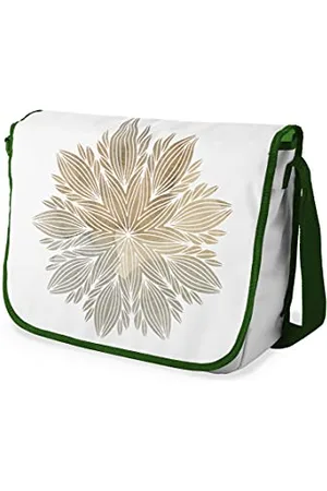 Bonamaison Digitally Printed Messenger School Bag with Khaki Strap for Students, Cross Body Bag, Courier Bag, Shoulder Bag for School, Back to School, Size: 29x36 Cm