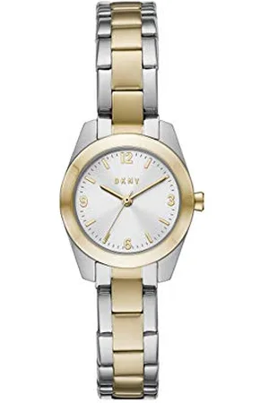DKNY Watch for Women Nolita, Three Hand movement, 26mm 2T Silver/Gold Stainless Steel case with a Stainless Steel strap, NY2922