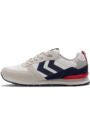 Hummel Unisex Monaco 86 Sneaker, White/Blue/RED, 5 UK