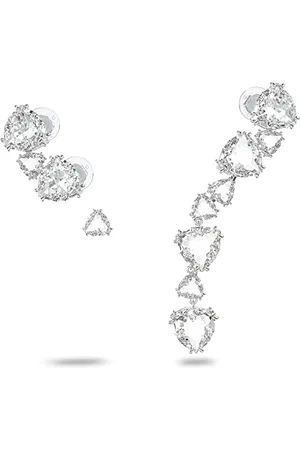 Swarovski Millenia ear cuff, Asymmetrical, Set, , Rhodium plated