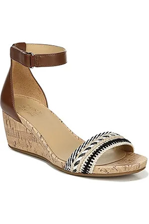 Naturalizer Womens Areda Areda Wedge Sandals Brown Size: 9 Wide