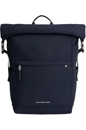Tommy Hilfiger Men, TH Signature Rolltop Backpack, Backpacks, Blue, One Size