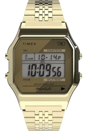 Timex T80 34mm Watch – Gold-Tone with Stainless Steel Bracelet TW2R79200